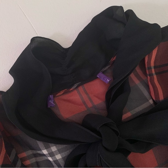 New Ralph Lauren Collection Red Plaid Zandra Blouse - Picture 6 of 13